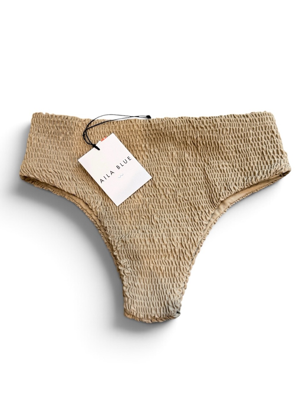 AILA BLUE | NWT Bambi Smocked Bikini Bottom in Ceramic